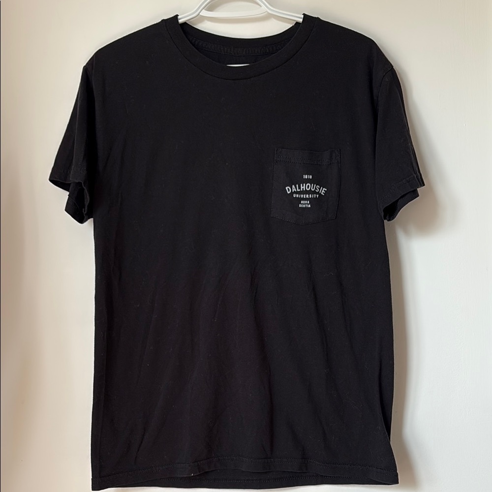 Black Tshirt with Pocket - Dalhousie University, Nova Scotia